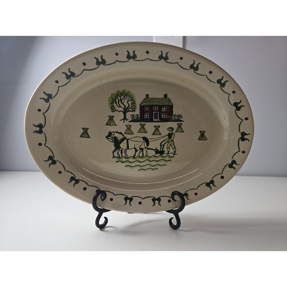 Metlox Poppytrail Homestead Provincial Platter Excellent Condition 13 3/4" x 10‎